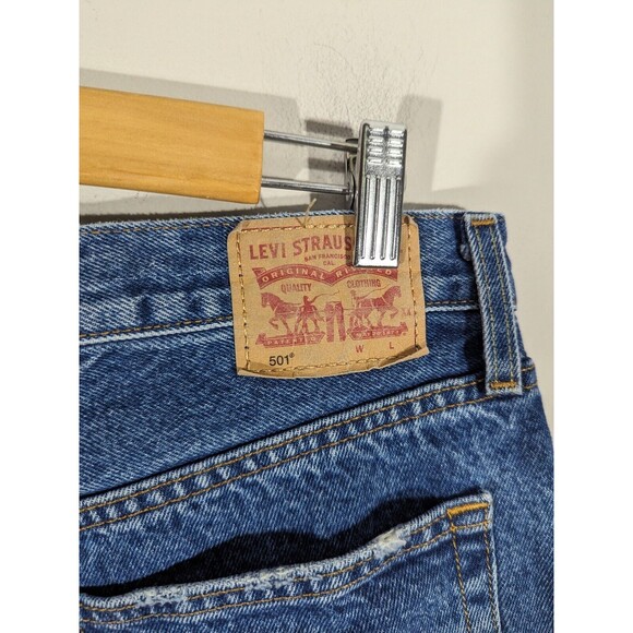 Levi's Jeans 501 Original High Rise Distressed Straight Leg Women Size 31 - Picture 6 of 9